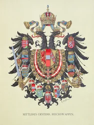 Bord met het wapen van het Oostenrijks-Hongaarse Rijk, uit 